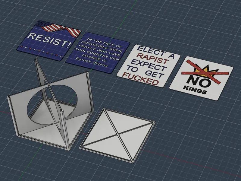 Four Sided Protest Sign