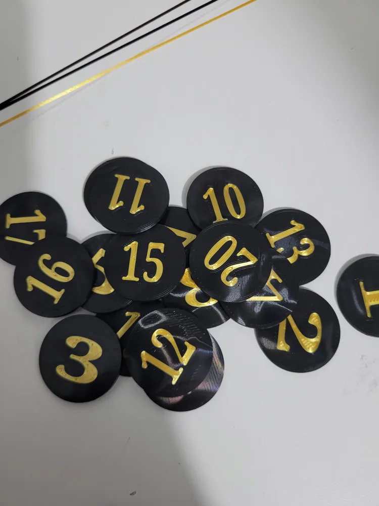 numbered tokens for D&D or TCG or any other games - Free 3D Print Model ...