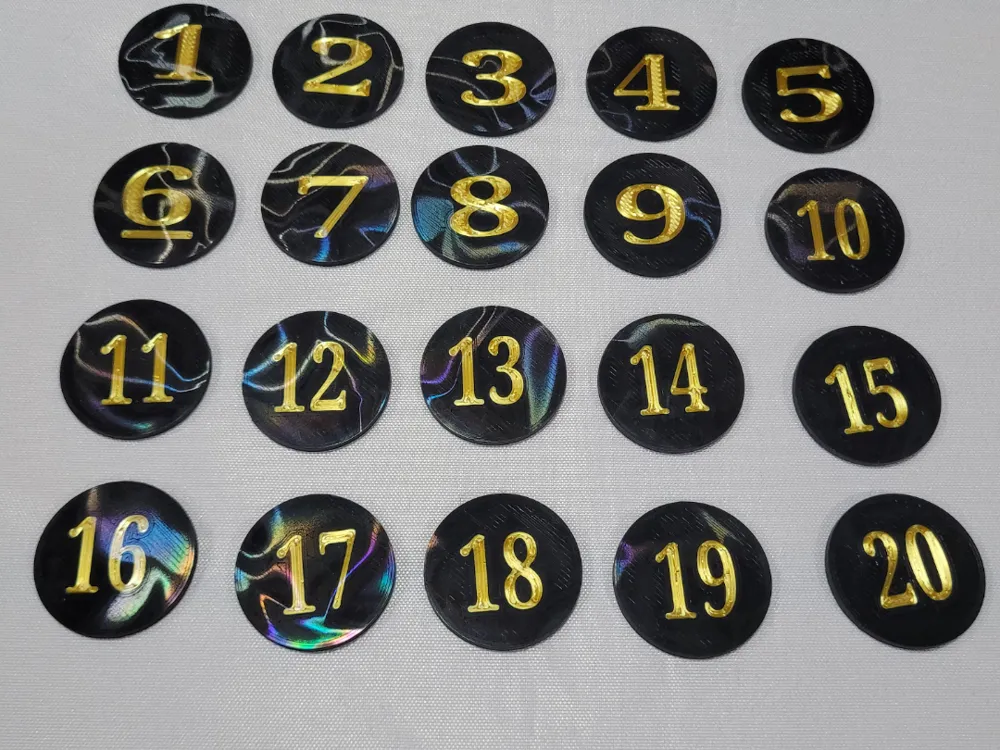 numbered tokens for D&D or TCG or any other games - Free 3D Print Model ...