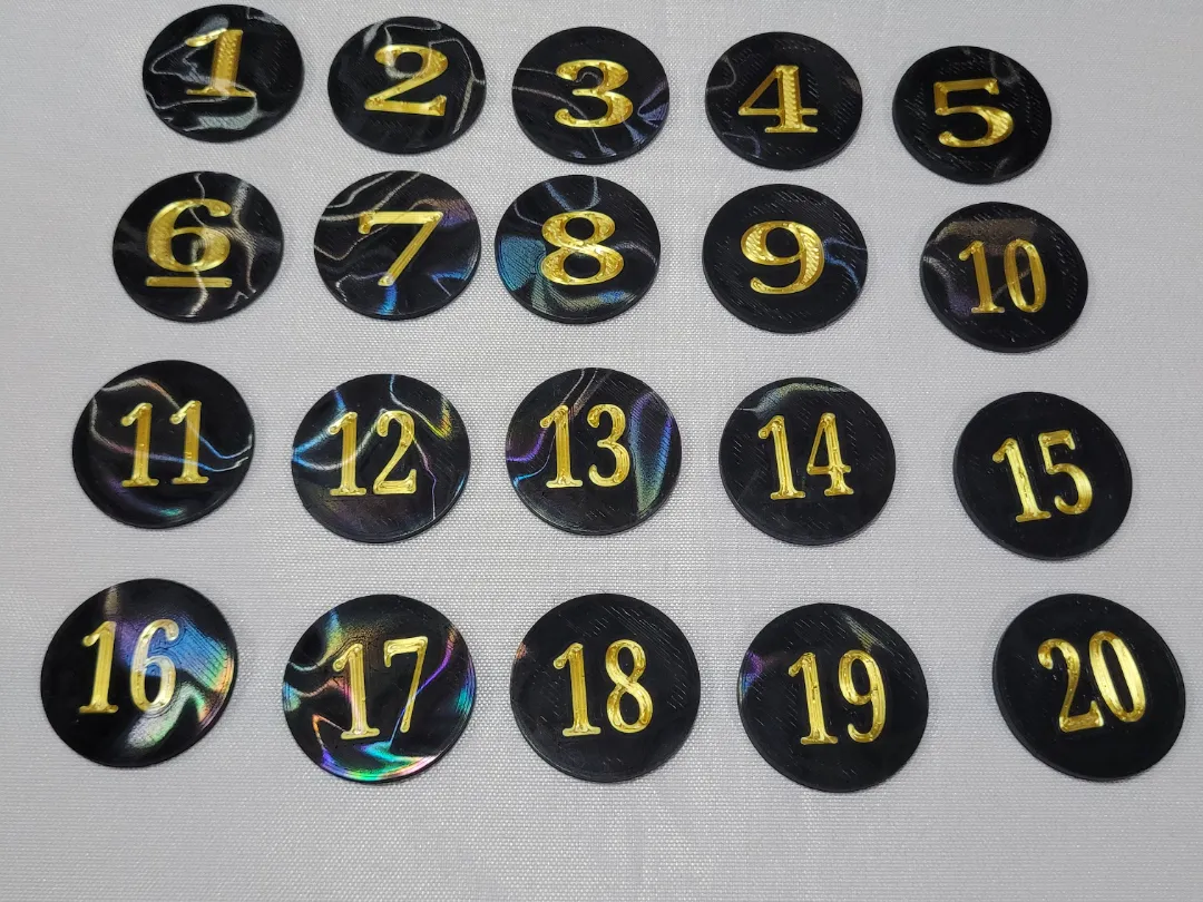 numbered tokens for D&D or TCG or any other games - Free 3D Print Model ...