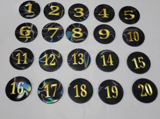 numbered tokens for D&D or TCG or any other games