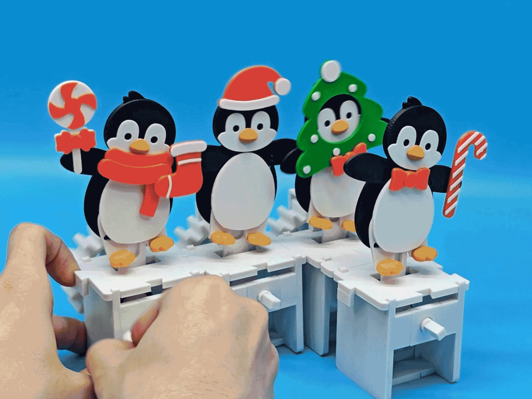 Miniatura 2 do modelo 3D 圣诞企鹅   机巧可动玩具