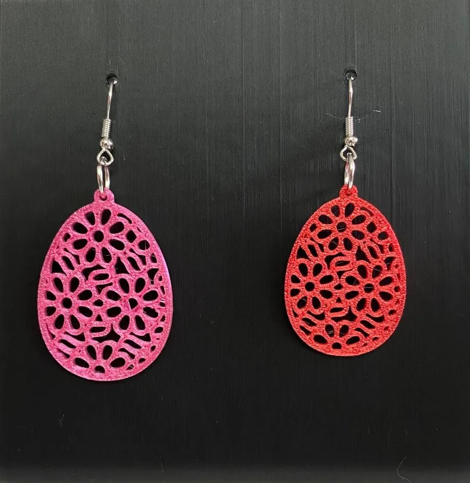 Easter egg earrings view 2