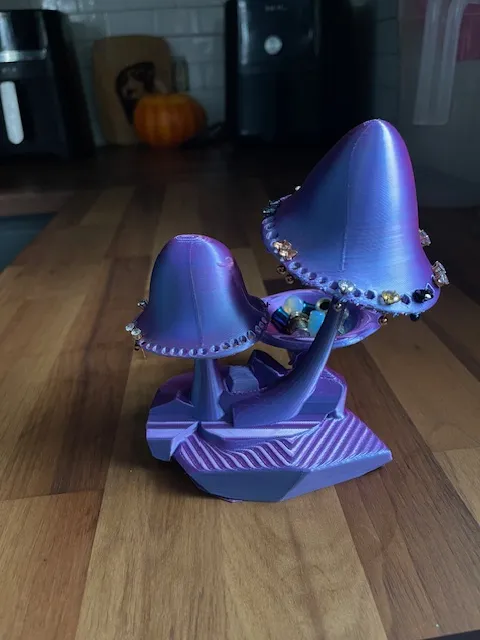 Mushroom Earring Holder with Trinket Dish view 3