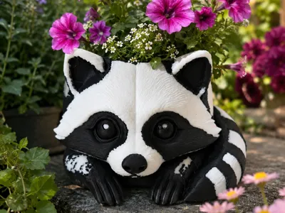 Cute Raccoon Planter (Multicolor)