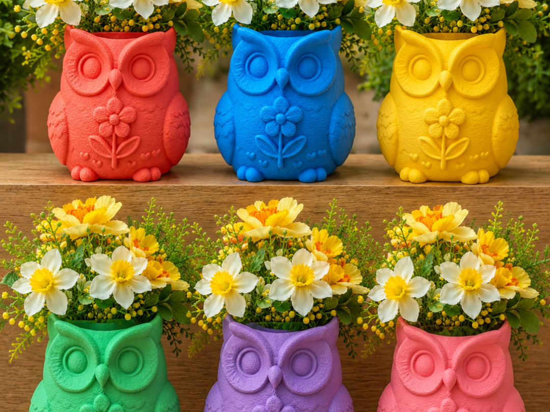 Flower Owl Planter