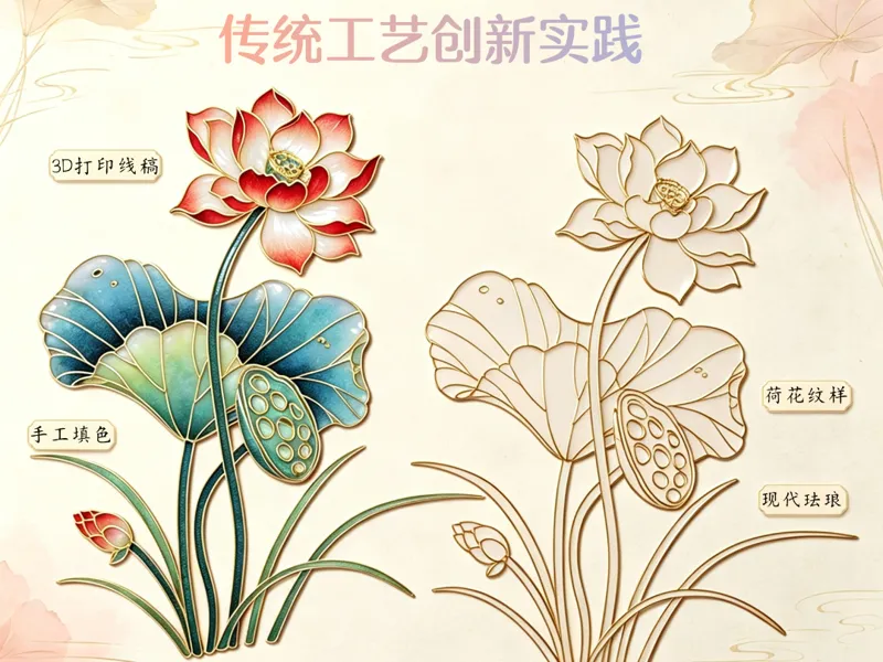 《鎏金荷韵》电子掐丝