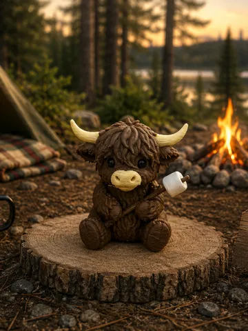 Letrero o emblema decorativo: Highland Cow Campsite Critter — vista de referencia 2