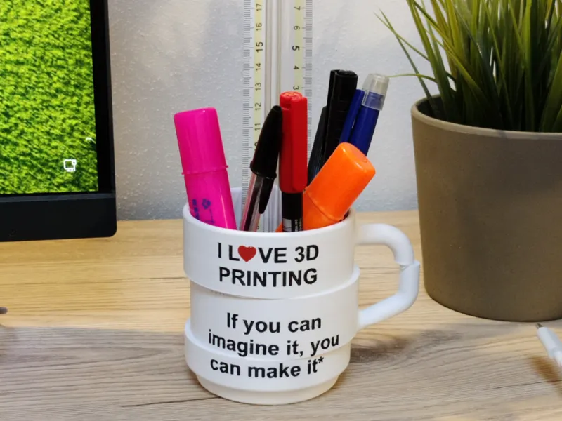 3D cup pen holder