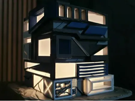 Cyberpunk light diorama