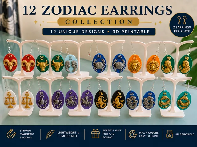 Zodiac Earrings Collection | 12 Zodiac Signs