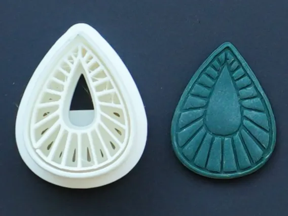 Ornamental Teardrop Polymer Clay Cutter Earrings