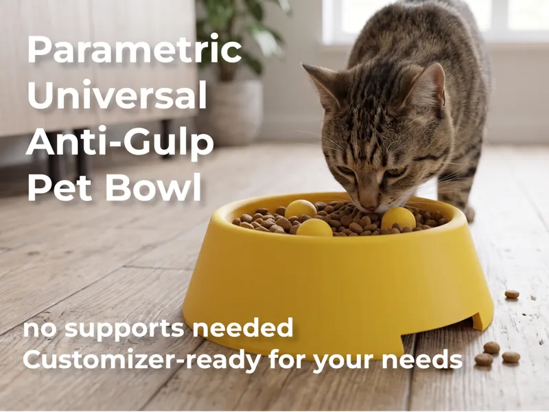 Parametric Anti-Gulp Pet Bowl | Slow Feeder