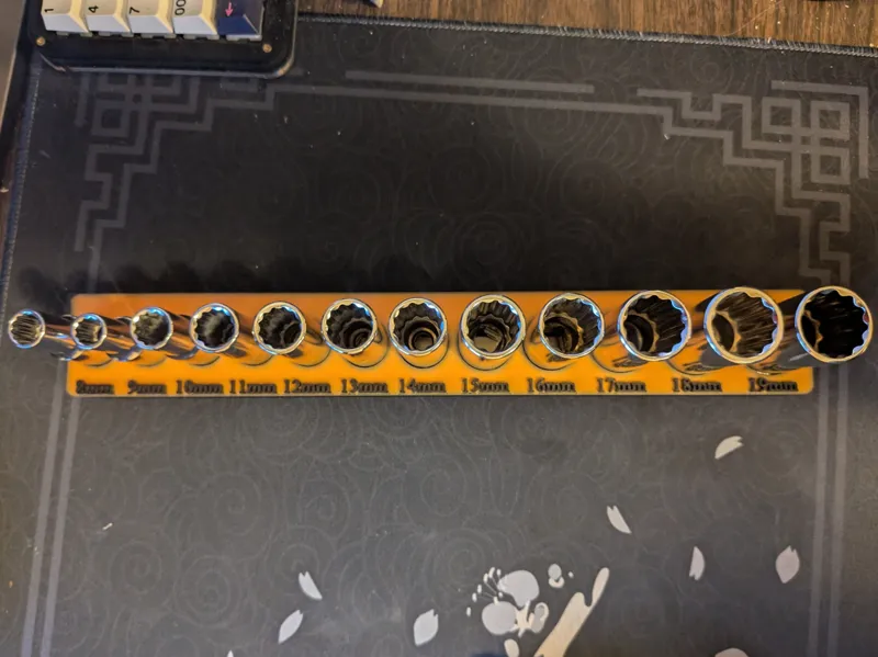 Capri Tools 3/8 Deep sockets gridfinity 