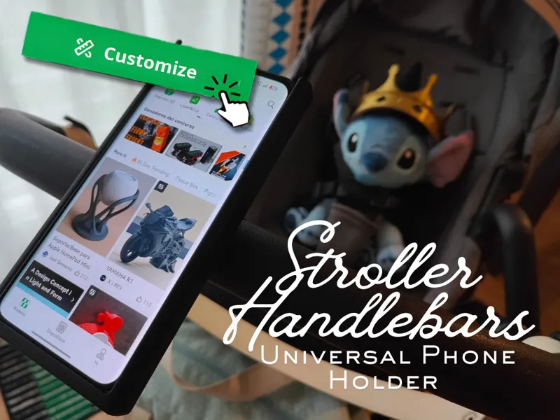 Universal Phone Holder for Stroller Handlebars