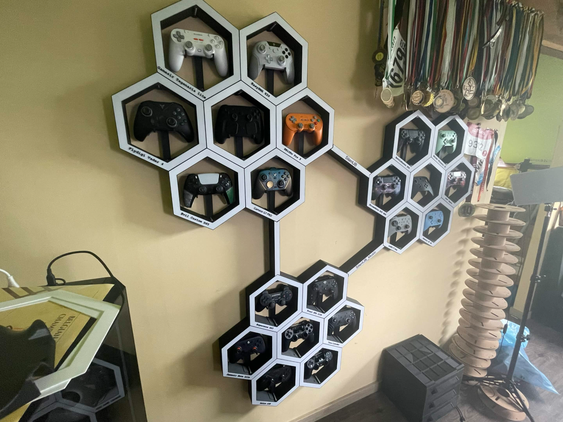 Hexagon LED display shelf