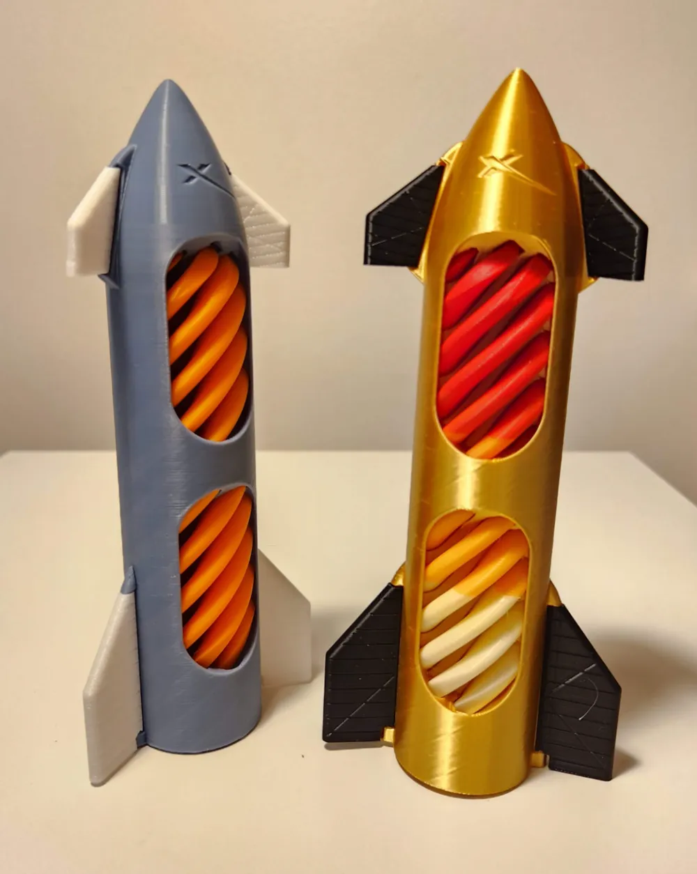 Starship helix rocket with snap-fit moving flaps - Free 3D Print Model ...