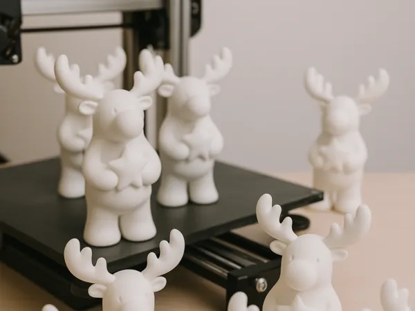 Figurine élan étoile blanche de Noël