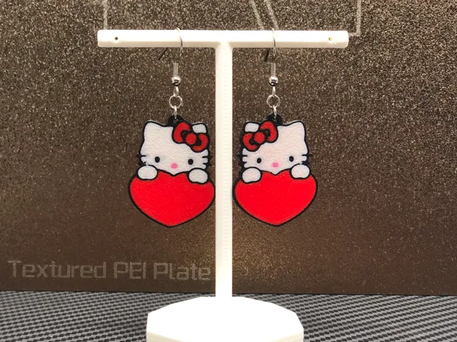Hello Kitty heart earrings