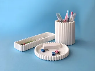 Cute Desk Set: Pen holder, Organizer, Cup Coaster