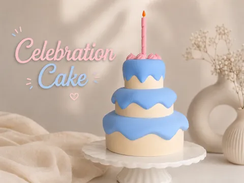 Letrero o emblema decorativo: Celebration cake — referencia de MakerWorld