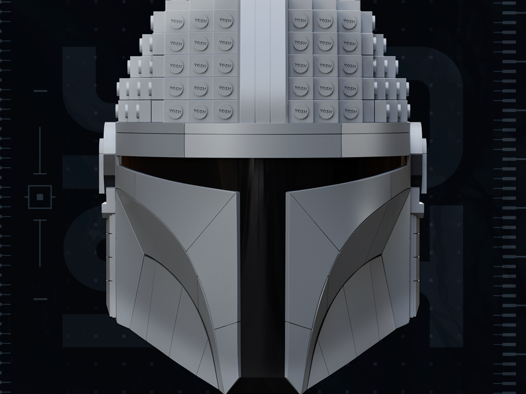Bricked Mandalorian Helmet 3D Printer File STL