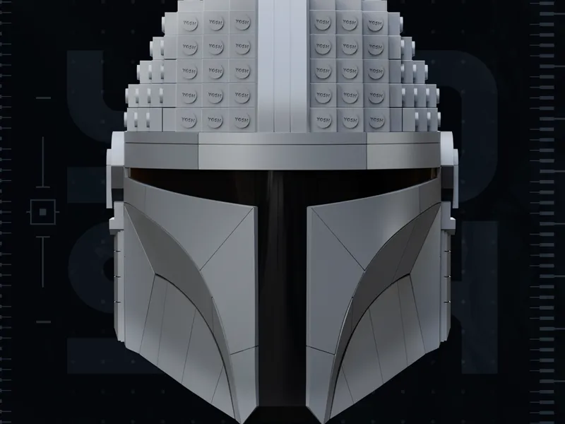 Bricked Mandalorian Helmet 3D Printer File STL