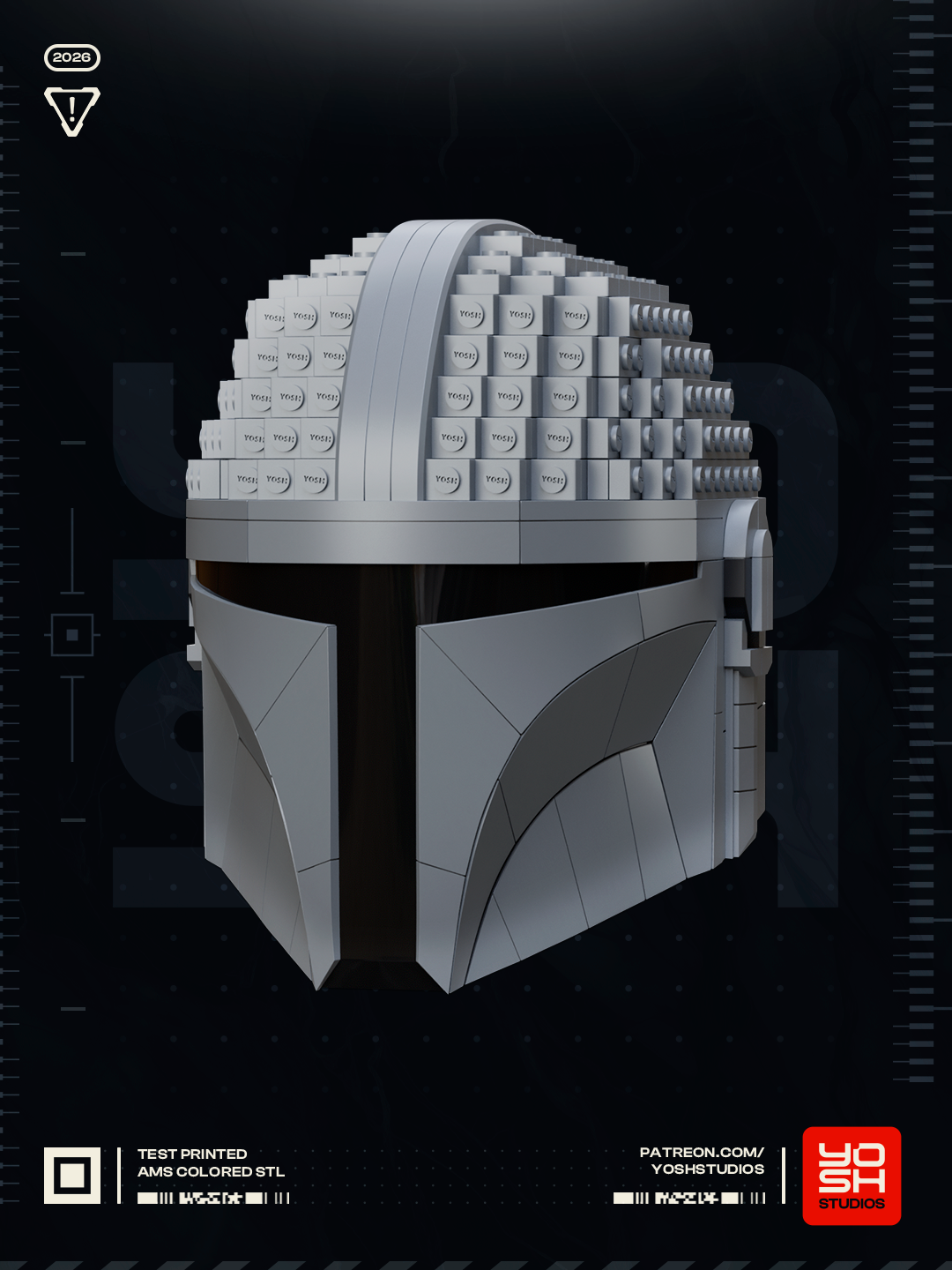 Yosh Studios libera arquivos 3D grátis de stands para capacetes de Stormtrooper, Bane e Volt