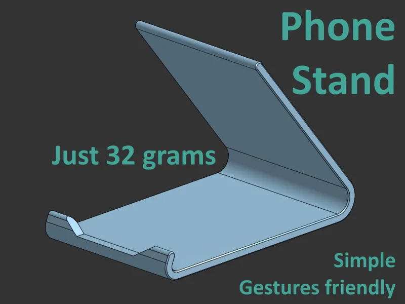 Simple 65° Phone Stand (Gestures friendly)