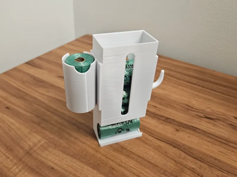 Poop bag roll dispenser with optional accessories