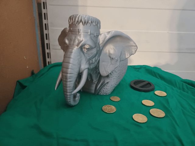 Frankenstein Elephant piggy bank