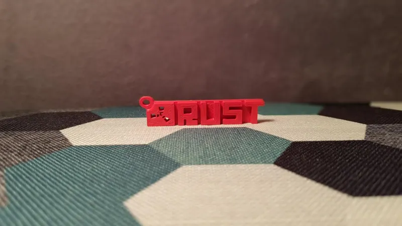 Rust keychain with logo