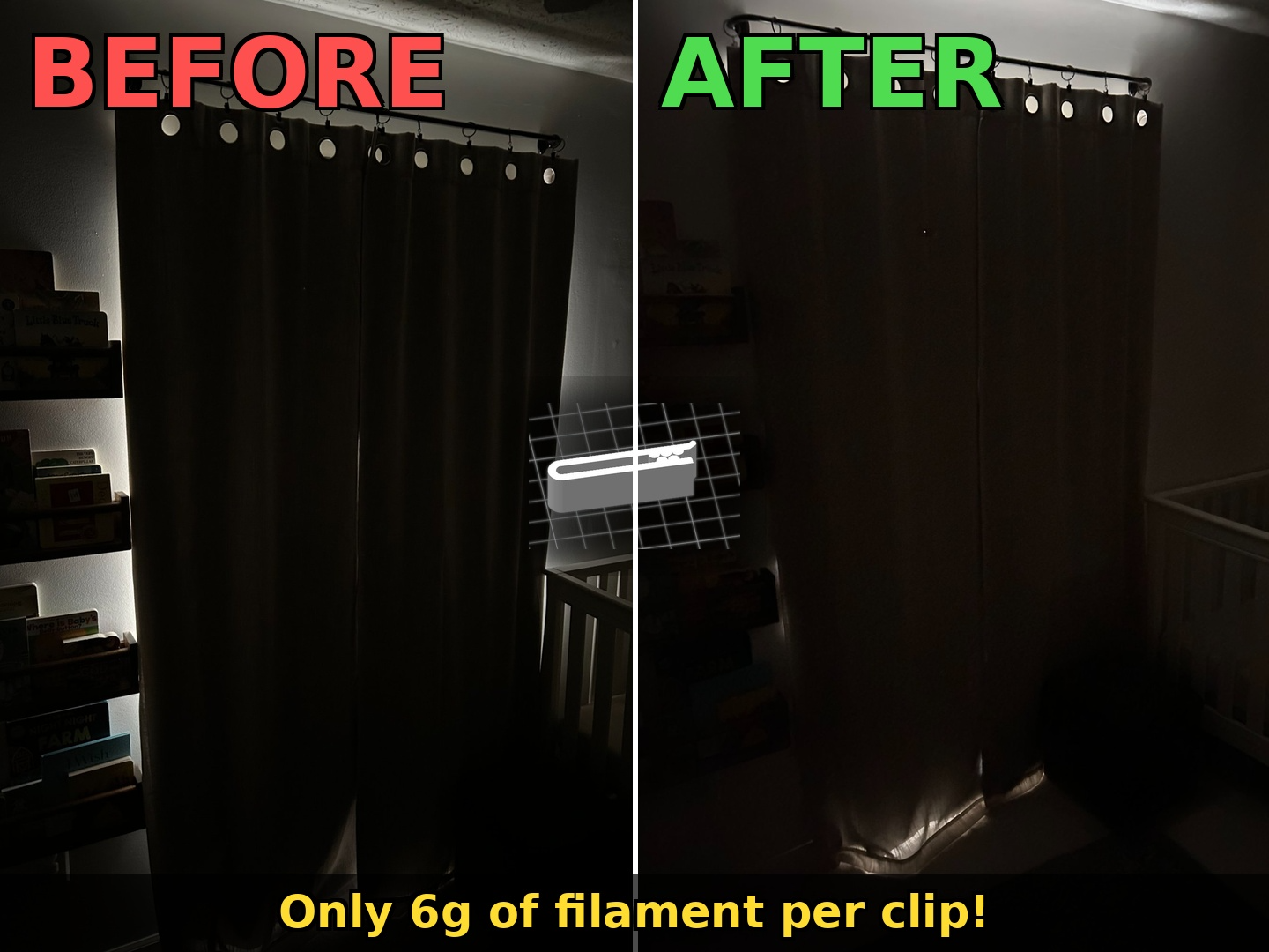 Command Strip Curtain Clip – Stop Light Leaks (6g)
