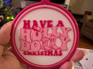 Holly Dolly Christmas Spinning Ornament