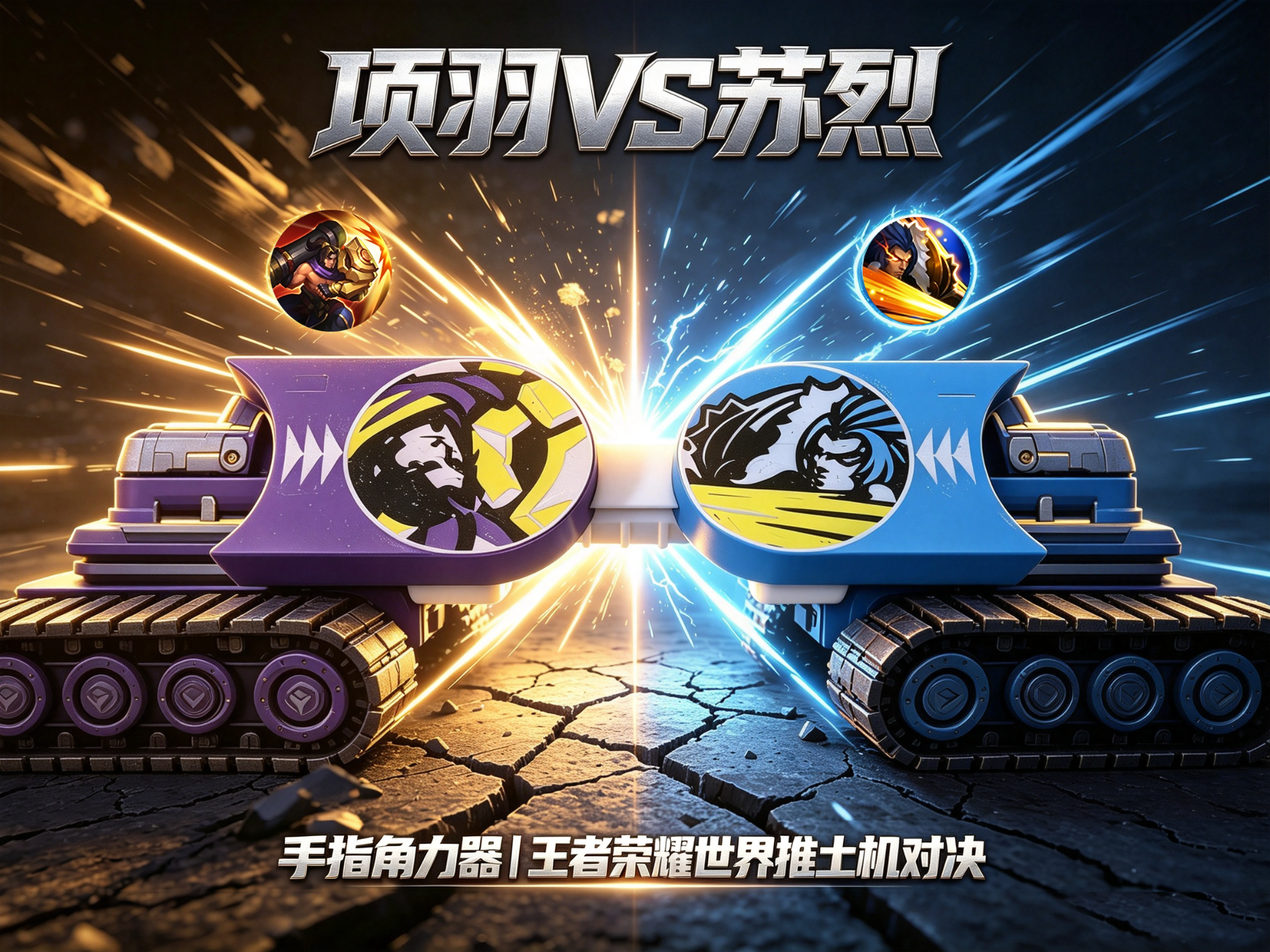 项羽VS苏烈（手指角力）王者荣耀世界推土机对决 3D model