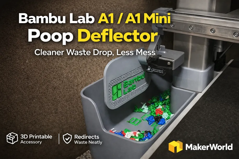 Bambu Lab A1 / A1 Mini Poop Deflector - Free 3D Print Model - MakerWorld