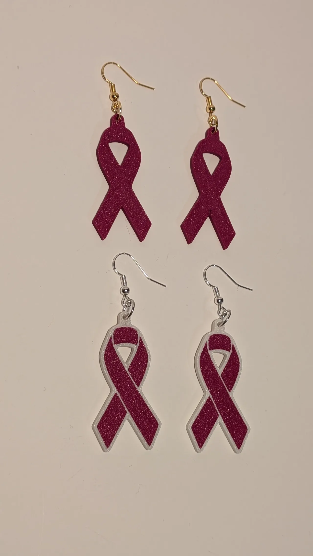 Ribbon Earrings - Pink October - Breast Cancer Aw. view 3