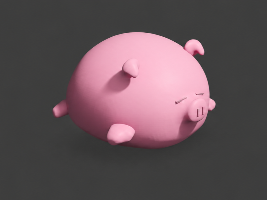 Sleeping Pig (TPU Squishy) 3D model