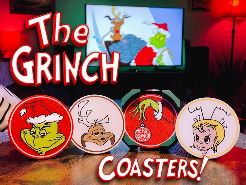 The Grinch Christmas Themed Coasters