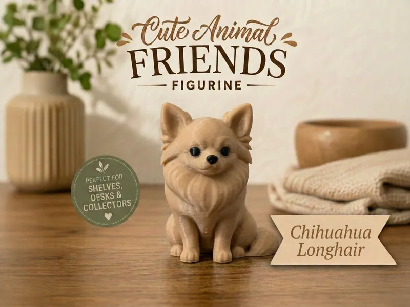 Chihuahua Longhair Cute Animal Friends Figurine