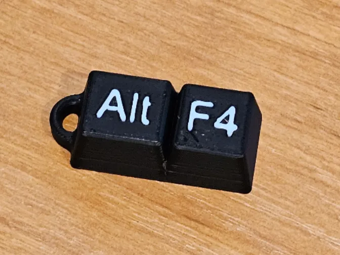 Alt F4 Keyboard Keycap Keychain Rage Quit Keyring