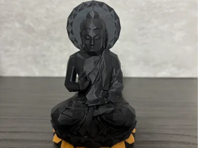 Low Poly Geometric Shakyamuni Buddha