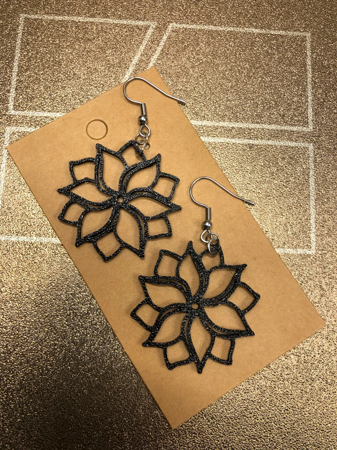 Flower earrings view 2