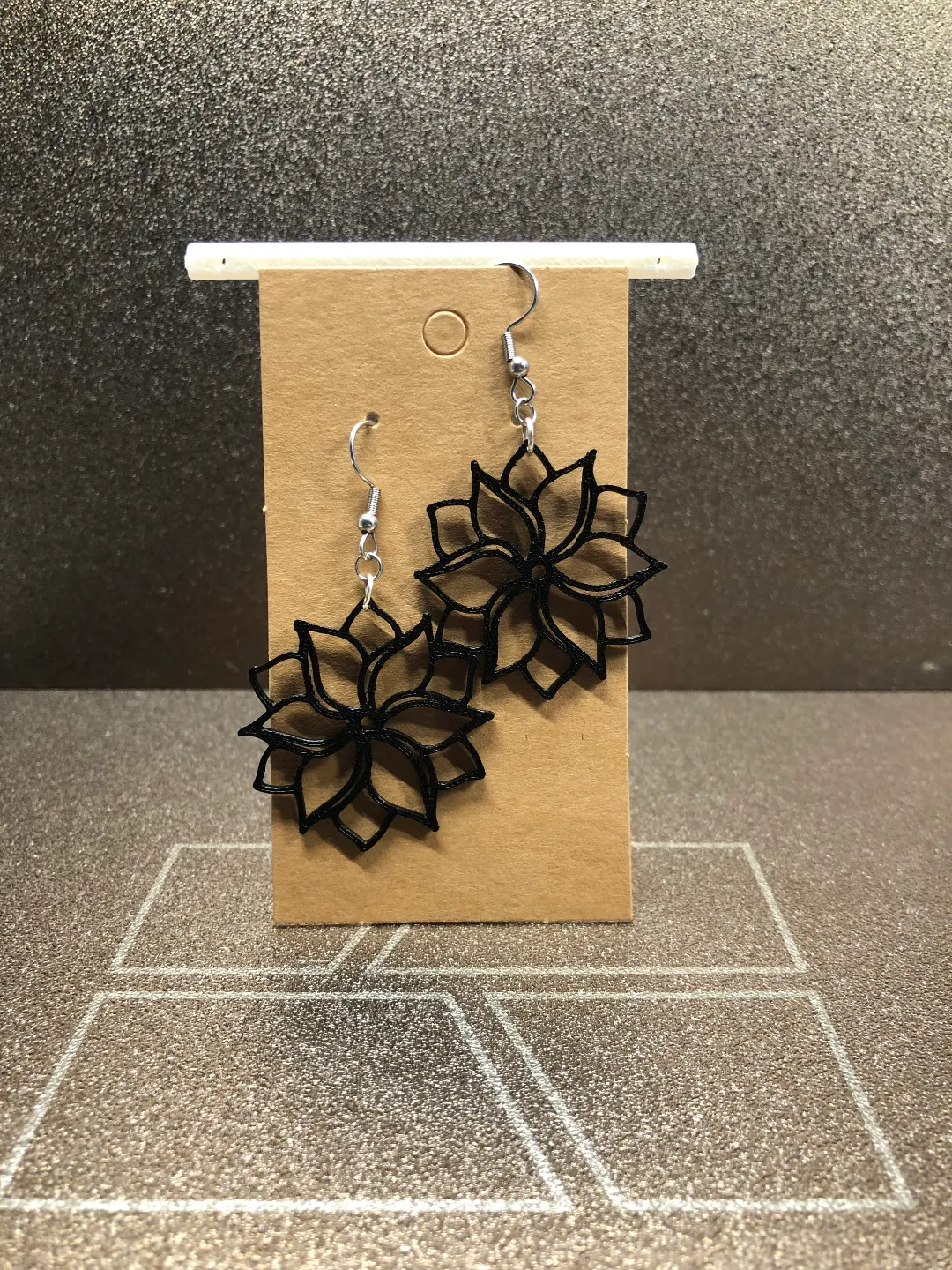 Flower earrings view 3