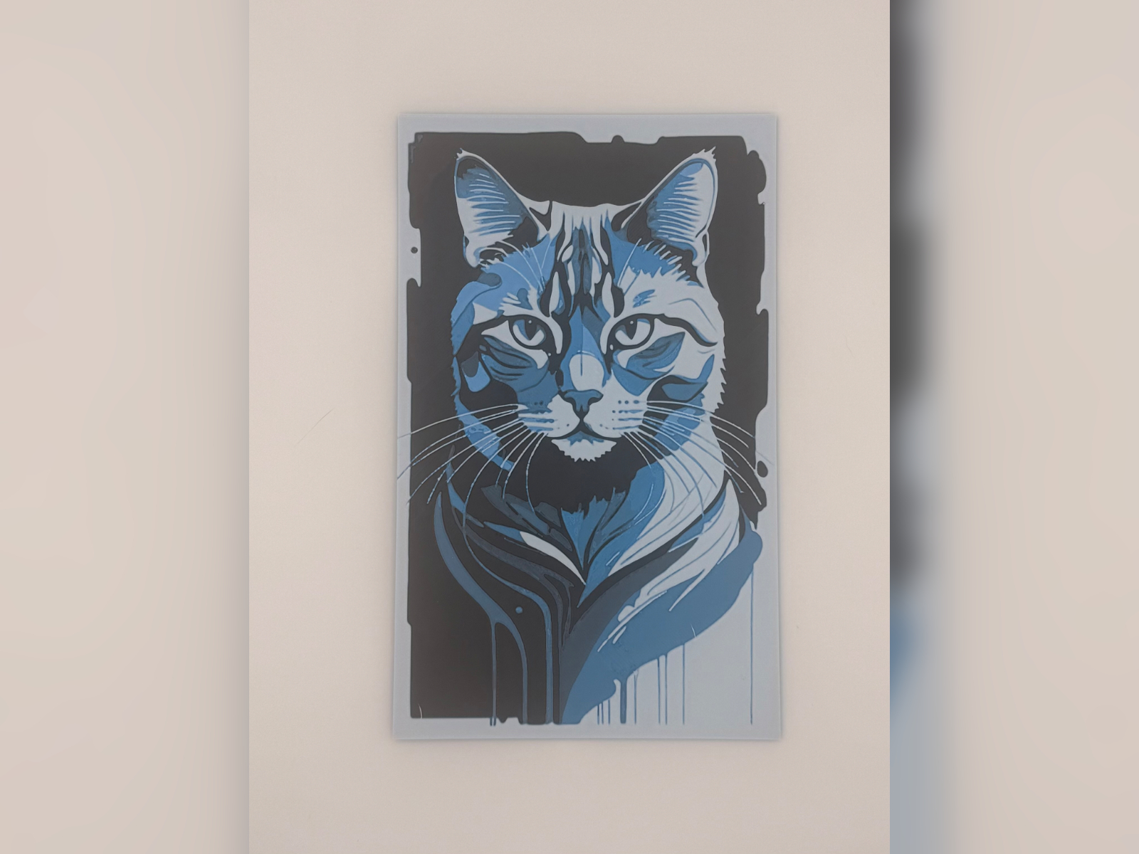 Cyan Drip Cat HueForge Print