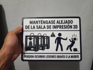 Letrero o emblema decorativo: Keep Away From the 3D printing room — vista de referencia 4