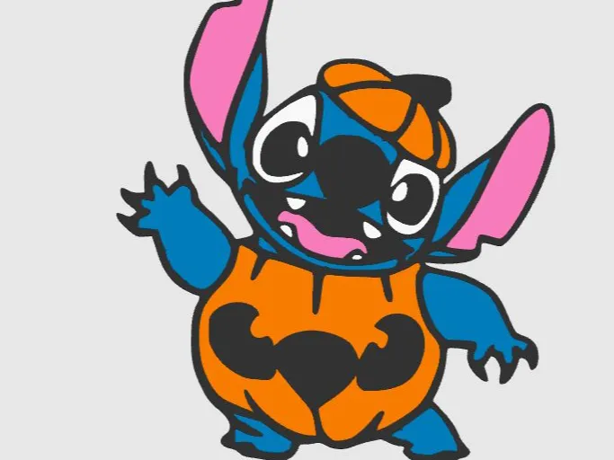 Stitch with Pumpkin
