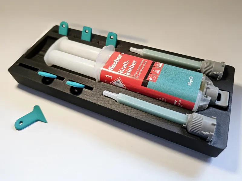 Fischer 2K Epoxy and Spreader Gridfinity Organizer