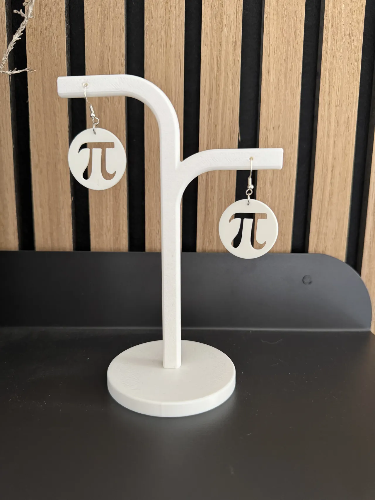 Pi symbol earrings 3.14cm math jewelry lightweight view 3