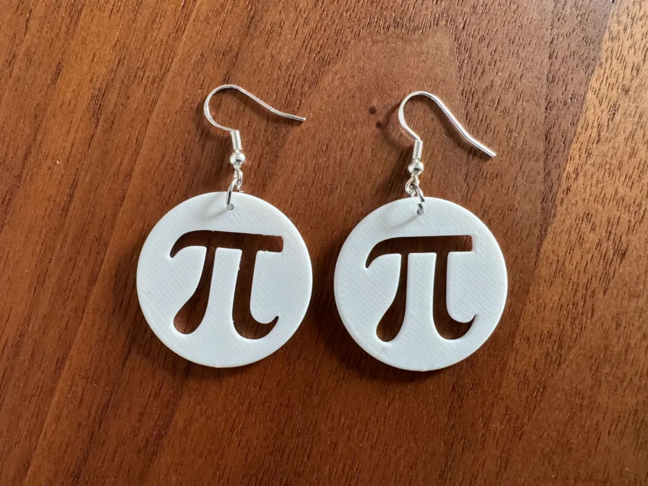 Pi symbol earrings 3.14cm math jewelry lightweight view 2